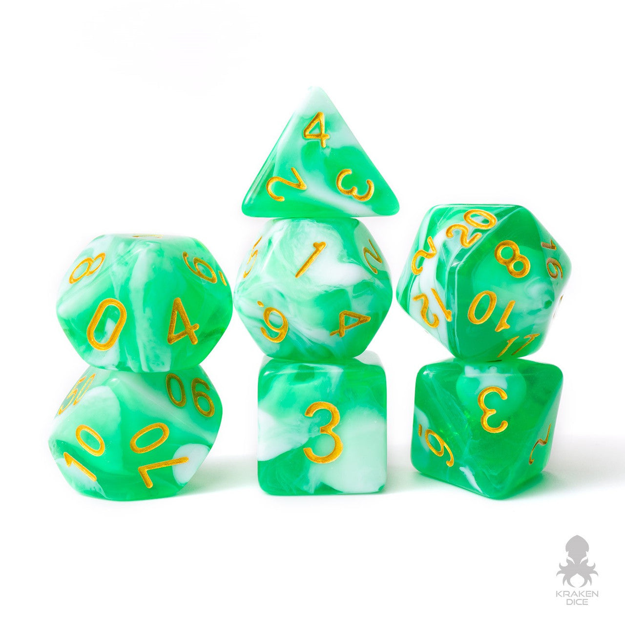 Light Green Nougat 7pc Dice Set
